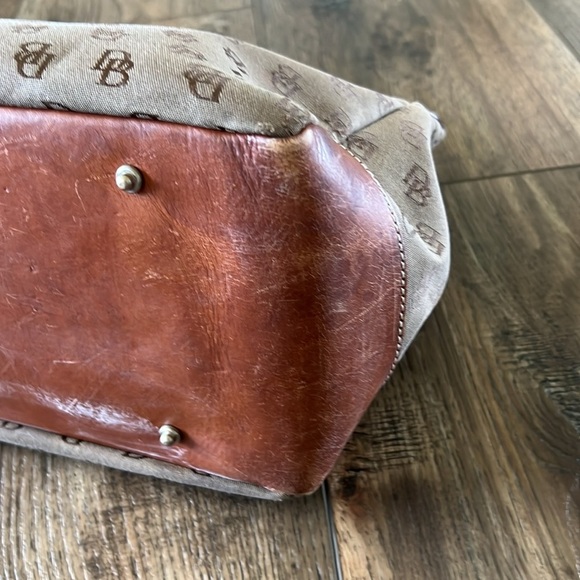 Dooney & Bourke Shoulder Bag Purse Brown Tan Logo Leather - Picture 7 of 7